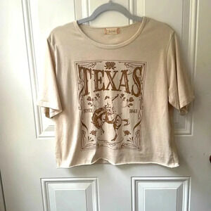Altar’d State Texas 1845 T-shirt  women’s small Tee Shirt Cream